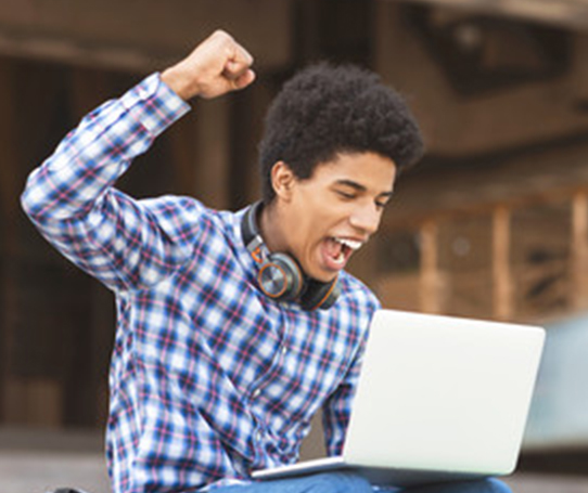 teen on laptop