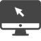 computer monitor with arrow