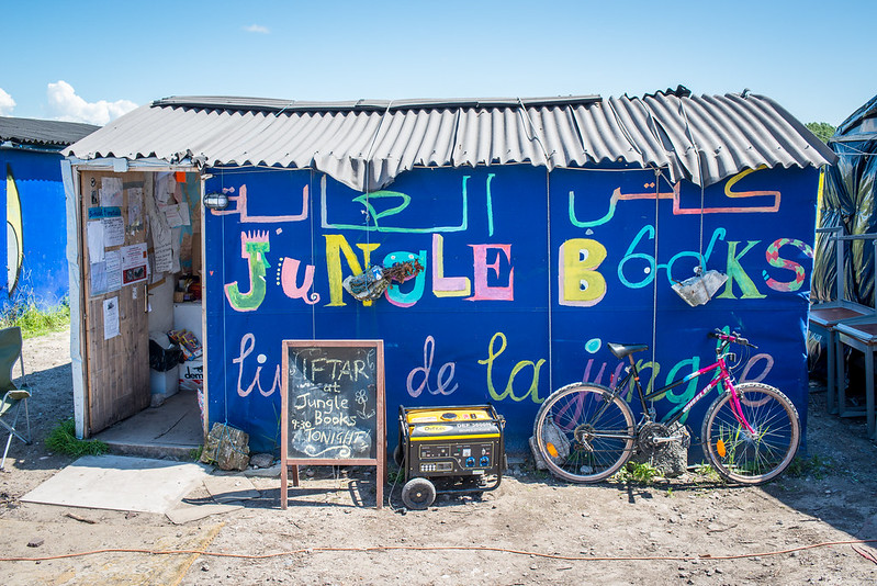 Library in The Jungle refugee camp