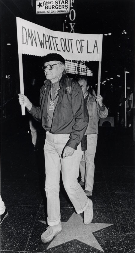 Harry Hay Protesting Dan White's Parole