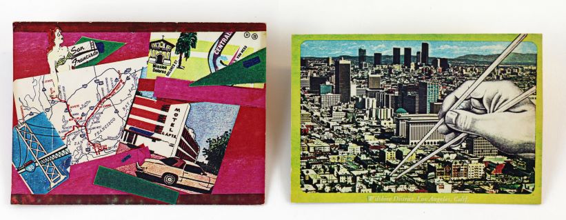 Left: Helen Okragly. Right: Sally Wassink. Postcards From Paradise (series)