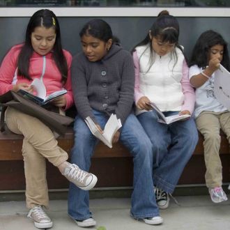 young girls reading