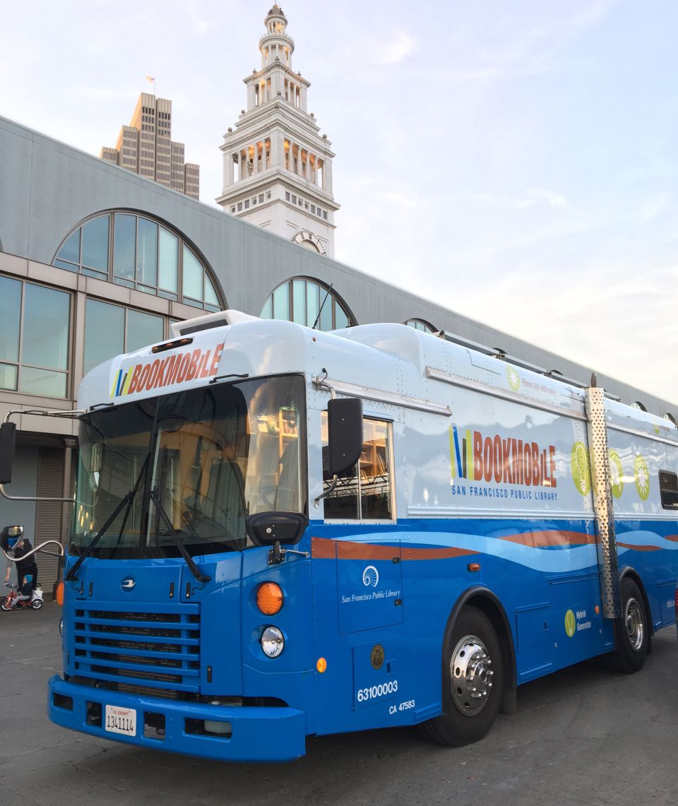 Green Bookmobile at Book Passage